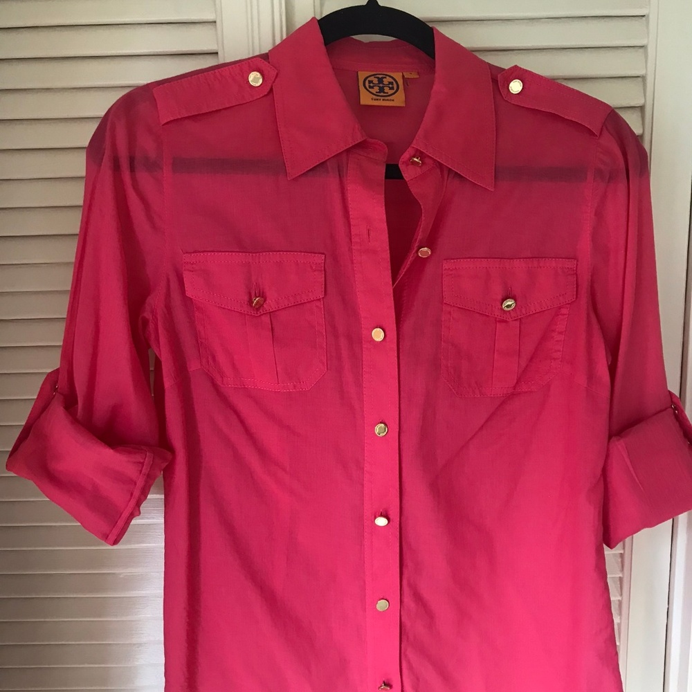 Tory Burch utility style lightweight cotton shirt